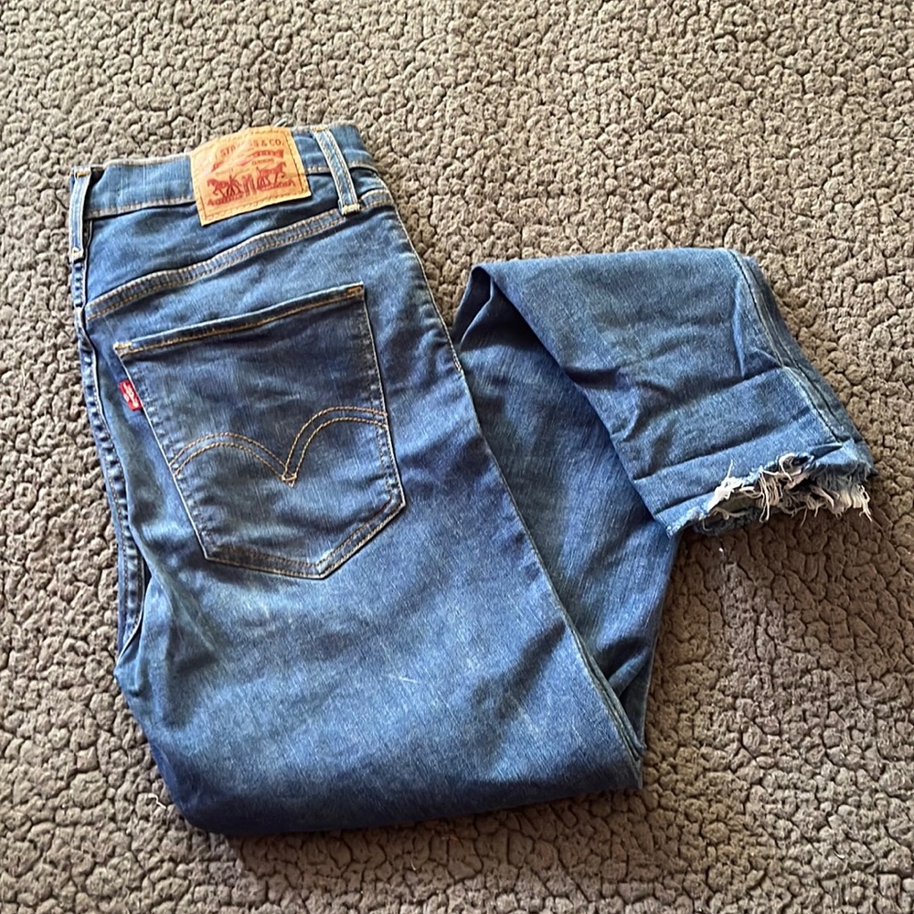 Levi’s mile high super skinny distressed jeans
